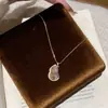 Tichy Luxo Leve Nicho Xiangyun Calcedônia Branca Colar de Cabacinha Feminino Prata de Lei S925 Novo Estilo Chinês Pingente Fulu Corrente da Clavícula