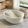 Bacia para Lavar Roupa para Dormitório Estudantil, Bacia Plástica Integrada Grande para Lavanderia Doméstica, Bacia Espessada para Lavar Roupas, Lavatório e Tábua de Esfregar
