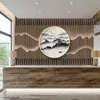 Novo papel de parede estilo chinês guzheng sala de aula paisagem rochoso picture cerimônia do chá chá arte do chá estúdio ao vivo tecido de fundo papel de parede sala de chá