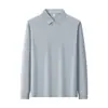 [10A Antibacteriano] Camisa polo de manga larga para hombre, top de negocios casual, nueva colección de otoño, camiseta con cuello elástico de infrarrojo lejano