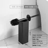 Escobilla de Baño de Aluminio Espacial Sin Rincones Muertos, Montada en Pared, Sin Taladro, Set de Limpieza para Baño del Hogar