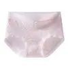 Roupa Íntima de Algodão Puro para Mulheres, Tipo a Algodão 10A, 100% Algodão, Antibacteriana, Gancho Estendido, Sem Costura, Não Aperta, Estilo Doce, Calcinha Feminina