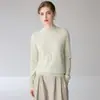 Suéter de cashmere com gola alta, novo estilo de inverno para mulheres, base lisa, justo, macio, de tricô, suéter curto