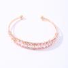 Pulsera de circonio incrustado tarjeta poesía joyería transfronteriza pulsera abierta hueca moda lujo ligero pulsera de alta gama para mujer