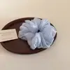 Scrunchie fofo e estrelado, brilhante, oversized com pérolas, suave e elegante para mulheres, prendedor de cabelo de alta qualidade, acessório de cabelo elástico