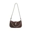 Bolsa feminina de comércio exterior, novo modelo outono 2026, bolsa baguette simples e versátil, design de moda nicho, bolsa de ombro e sob o braço