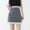 Falda Midi de Lunares para Mujer 2026 Nueva Primavera Verano Cintura Alta Petite Súper Caliente Temperamento Encaje Línea A Cadera Envuelta Falda Corta