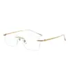 Óculos Sem Aro de Titânio Puro para Negócios Danyang Ultra-Leves Sem Aro Lentes Transparentes Armação Quadrada Óculos de Miopia Masculinos para Negócios Danyang