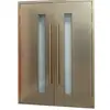 Acero Inoxidable Dorado Champagne A Prueba de Humo Gama Alta Aislado Vidrio Grande Oficina Puerta Contra Incendios Puerta de Ruta de Escape
