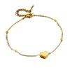 Nova versão coreana de tornozeleira de aço inoxidável dourado amor tridimensional para mulheres, tornozeleira de aço titânio em forma de coração da moda, bijuterias da moda