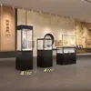 Armários de Exposição Antigos para Museus, Relíquias Culturais, Coleções de Caligrafia e Pintura, Jade e Porcelana, Stands de Exposição de Madeira, Vitrines de Vidro para Joias, Feitos Sob Medida