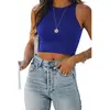 Verano 2023 transfronterizo Amazon color liso Nuevo wish europeo y americano sin mangas cuello redondo forma de I chaleco camiseta comercio exterior ropa de mujer