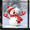 Divertidos Pegatinas Electroestáticas para Ventana de Muñeco de Nieve y Batalla de Bolas de Nieve, Sin Pegamento, No Dañan el Vidrio, Decoración de Ambiente Festivo para Ventana de Sala de Estar