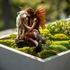 Estilo Bohemio Transfronterizo Encantadora Hada con Lobo Blanco Pila de Jardín Acrílica Adecuada para Patio Césped Maceta