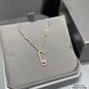 Collar Dinámico de Medio Círculo Totalmente Diamantado Meijia para Mujer, Estilo Clásico con Incrustación Completa de Diamantes, Diseño de Lujo Ligero de Alta Gama, Cadena Versátil para Clavícula de Mujer