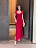 Vestido Sexy de Malla para Club Nocturno de Nuevo Estilo Cubre Vientre Ajustado Adelgazante Cadera Falda Larga Baño de Pies Ropa de Trabajo para Mujeres