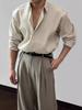 Camisa de Manga Larga con Textura Nicho Estilo Coreano para Hombre 2025 Primavera y Verano Nueva Camisa Holgada de Diseño Casual Top