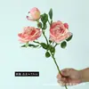 Rosa artificial de 3 cabeças, flor falsa de rosa multi-cabeça para sala de estar de casa, decoração de mesa de jantar, arranjo de flores, casamento, hotel e pousada