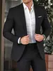 Comercio Exterior Traje Elegante para Hombre Conjunto Color Sólido Alto Nivel Temperamento Banquete Vestido de Noche Corte Ajustado Moda Pantalones de Traje Hombre