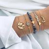 Amor tejido 8 letras amor inglés mapa del mundo tortuga gris con cuentas Diamante turquesa pulsera juego de cinco piezas