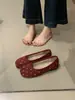 Sapatos Femininos de Inverno 2026 Polka Dot Francês com Dedos Separados Peludos Sapatos Single Planos Quentes Plus Veludo Sapatos de Lã e Algodão Retrô