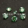 Piedra suelta de moissanita verde esmeralda redonda, moissanita chapada en color con 8 corazones y 8 flechas, código de cintura GRA, venta al por mayor de piedra de silicio de carbono