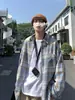 Camisa de Manga Larga a Cuadros para Hombre Primavera y Otoño Camisa Casual para Hombre Diseño de Pareja Sentido Holgada Combinable Chaqueta para Hombre