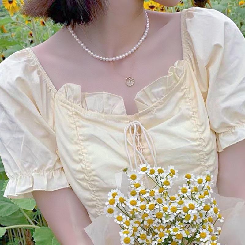 天然淡水珍珠项链女百搭美产14k包金小众设计可调节