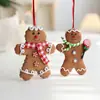 Nuevo Colgante de Hombre de Jengibre de Arcilla Blanda Colgante para Árbol de Navidad Lindo Hombre de Jengibre Decoración Navideña Colgante Retro Pintado a Mano