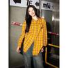 Camisa a Cuadros Amarilla Estilo Americano para Mujer, Top Retro de Pareja, Nueva Chaqueta Camisa Dopamina de Primavera, Ropa Casual Holgada