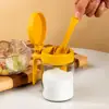 Pote de Temperos Caixa de Temperos para Cozinha Pote de Sal de Vidro Transparente com Colher Garrafa de Temperos Garrafa de Condimentos Garrafa Dosadora Caixa de Armazenamento de Condimentos