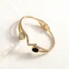 Novo Preço Especial de Fábrica Titânio Aço Inoxidável Zircônia Incrustada Alta Qualidade Cor Pulseira Moda Feminina Formato C Tendência Pulseira de Casal