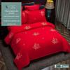 Jinyifa têxtil para casa novo vermelho festivo algodão puro tecido para cama tecido para cama largo espesso cobertura de casamento