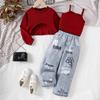 Conjuntos Populares de Primavera y Otoño Europeos y Americanos Exclusivos Transfronterizos para Niñas Pequeñas: Ropa Interior + Shorts + Sudadera + Pantalones Largos Estampados Nuevas Llegadas