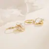 Brincos de Flor de Camélia para Mulheres Estilo Francês de Alto Padrão Cravejados com Strass Zircônia Ganchos de Orelha Luxo Leve Temperamento Senhora Elegante Nicho Único