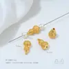 Cobre Plateado que Conserva el Color con Oro Real de 24K Incrustado con Zirconia Patrón de Calabaza Corazón Separadores de Perlas Perlas Cuadradas Turquesa Accesorios Hechos a Mano de Oro Arena