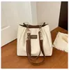 Bolsa de ombro com corrente estilo coreano 2026, fresca e simples, bolsa tote casual minimalista de grande capacidade, bolsa de axila em couro macio