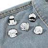 Lindo Insignia de Metal de Guerra de Hechizos Creativa de Dibujos Animados Gato Cinco Iluminaciones Broche Aleación Goteo de Aceite Accesorios Pin