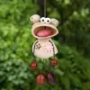 Muñeca de sonajero de cáscara de fruta natural producto terminado rana de ojos grandes colgante DIY terapia de sonido accesorio de decoración cultural y creativo para bolsos y coches