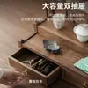 Estante de almacenamiento de juego de té multicapa de nogal negro norteamericano, estante móvil para tazas de té de madera maciza, estante de almacenamiento de escritorio de doble capa, portavasos