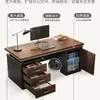 Escritorio de oficina, escritorio ejecutivo, juego de escritorio y silla de oficina, diseño simple y moderno, estación de trabajo para empleados, escritorio para una o dos computadoras, escritorio para el hogar