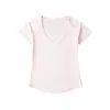 Primavera/Verão 2026 Gola V Manga Raglan Versátil Estilo Puro Desejo Slim Fit Top Curto Estilo Puro Desejo T-shirt Sexy com Bolso