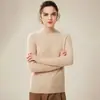 Suéter de cuello semi-alto 100% cachemira pura para mujer, nueva camiseta base de invierno ajustada, suéter pullover de cachemira de manga larga