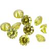 Piedras preciosas de circonita amarilla oliva redondas Huagang Gem 5A, venta al por mayor, gemas artificiales de color, diamantes de imitación para manicura.