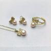 Nuevo Set de Perlas de Agua Dulce 2025 Set de Tres Piezas Transfronterizo Set Elegante de Comercio Exterior Regalo para Novia o Mamá
