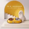 Comedero doble para perros de acero inoxidable co-branded Sanrio, comedero doble anti-derrames para gatos, bebedero para perros a prueba de roturas, accesorios para mascotas