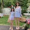 Traje de Baño Infantil 2025 Nuevo de una Pieza Estilo Falda con Cubre-Traje Protección Solar Traje de Baño para Mujer Bebé y Niños de Edad Media Traje de Baño Familiar para Niños