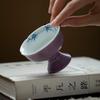 Taza de Té de Bambú Pintada a Mano Morada Cerámica Hecha a Mano Boca de Flor Grande Taza Maestra Taza de Té para el Hogar Té Kung Fu