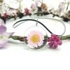 Daisy Time Joyería de Vidrio con Piedras Preciosas Flor Real Planta Collar Colgante Estilo Bosque de Crisantemos y Girasoles Secos 30m