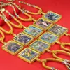 Colgante Thangka de los Cinco Señores de la Montaña Wutai Tara Verde Colgante Thangka Zaki Lhamo Amuleto Budista Dios Amarillo de la Riqueza